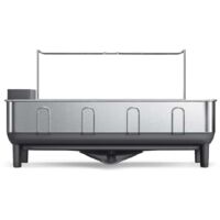 Simplehuman Küchenzubehör - Abtropfgestell 514x566x292 mm, mit Glashalter, grau/Edelstahl KT1181