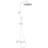 Ravak - Duschset mit Thermostat, Durchmesser 25 cm, mattweiß X070579