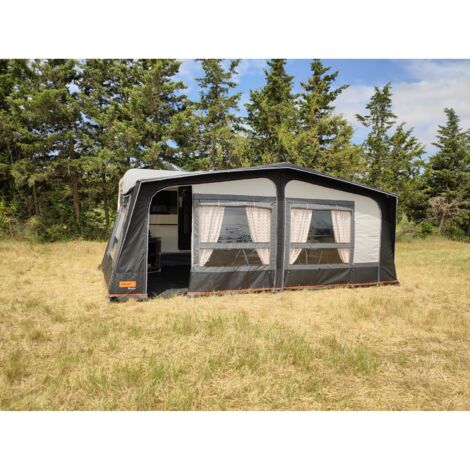 QWORK Auvent Voiture 300x200 Cm – Protection Solaire UV50+ Et Imperméable PA6000 Mm, Poteaux Télescopiques 95-230 Cm Pour Van, Caravane, Camping-Car