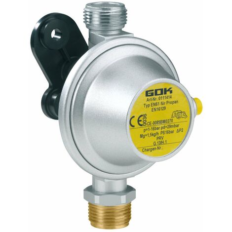 Détendeur gaz propane classe 1 – Réduction pression 29 mbars – Débit 1500 gr/h – Compatible bouteilles propane – GOK