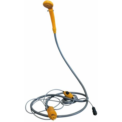 Midland – Douche extérieure électrique mobile 12V – Débit 7,5 L/min – Flexible 4,70 m – Pour camping-cars, vans et bateaux