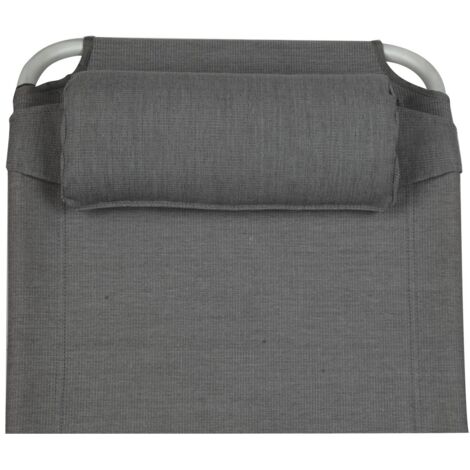 Repose-tête gris Baya pour fauteuils camping Eco, Confort, Confort Maxi – Tissu respirant mesh – Réglable en hauteur – Dimensions 35x15x7 cm – SUN