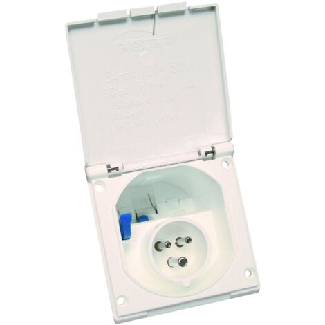 Socle mâle encastrable CEE 17 pour raccordement 220 Volts 16 Ampères