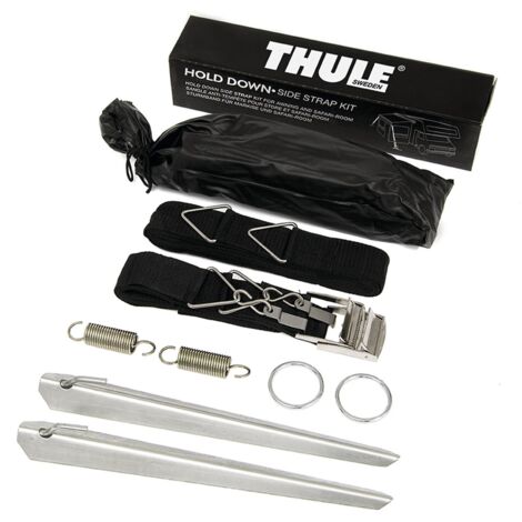 Sangles d'arrimage pour store – Kit de 2 sangles 3m et 2 sangles 1m – Boucles triangulaires et crochets en S – Compatibles avec stores Omnistor – Thule