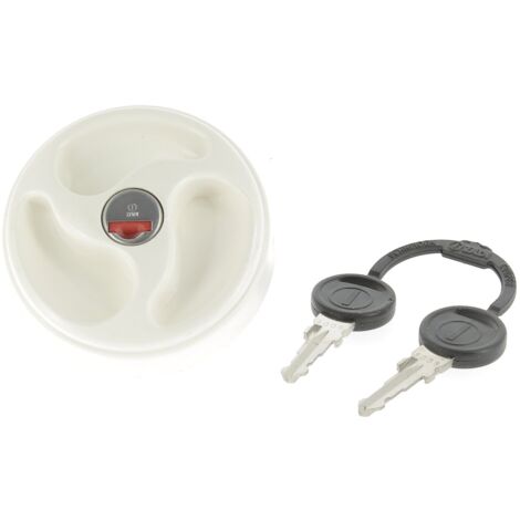 Bouchon à clé pour réservoir d'eau propre 40 mm – Coloris blanc – Compatible camping-cars et caravanes – Fourni avec 2 clés – Zadi
