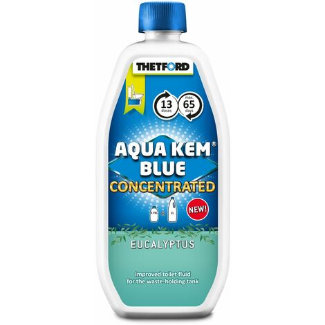 Aqua Kem bleu concentré pour WC chimiques – Parfum eucalyptus – Désagrège matières et papier toilette – Action longue durée 65 jours (1/3)