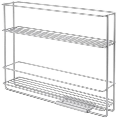 Porte-épices coulissant – Etagère à épice en plastique – Revêtement Polytherm résistant aux chocs et à la rouille – Dimensions 6 x 28 x 22 cm – Metaltex