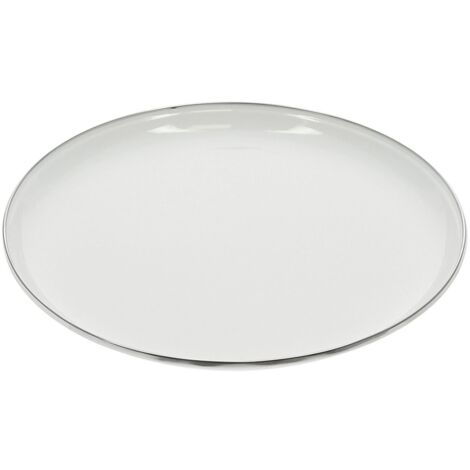 Set de 2 assiettes plates en acier émaillé INCASA (1/4)
