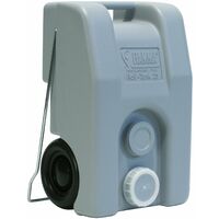 Réservoir portable à roulettes 23L – Pour eau propre ou eaux usées – Roulettes en caoutchouc – Poignée escamotable – Dimensions 50x25x33cm – Fiamma