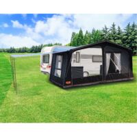 Avancée de côté pour auvent de caravane – Profondeur 240 cm – Toile PolyOne 210 g/m2 – Fixation par jonc équipé – Soplair