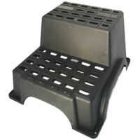 Marche-pied double marche en plastique renforcé – Surface antidérapante – Dimensions 62x52x38cm – Charge maximale 150kg