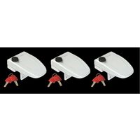 Complément de serrure de sécurité pour porte – Lot de 3 – Aluminium verni – Verrouillage par clé – Application camping-car – Fiamma