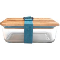 Lunch box en bambou et verre COOKUT Coloris - Bleu