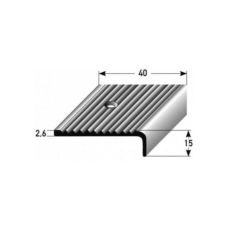 Proviston Treppenkantenprofil 40 X 15 X 1000 Mm Aluminium Eloxiert