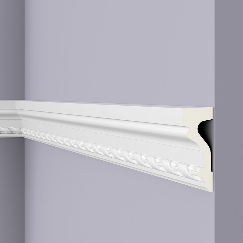 NOËL & MARQUET Zierleiste Arstyl Plus Z1 NMC Polyurethan 105 x 40 x 2000 mm  Weiß Einfache Montage Hochwertige Wandleiste Wandgestaltung 2 Meter