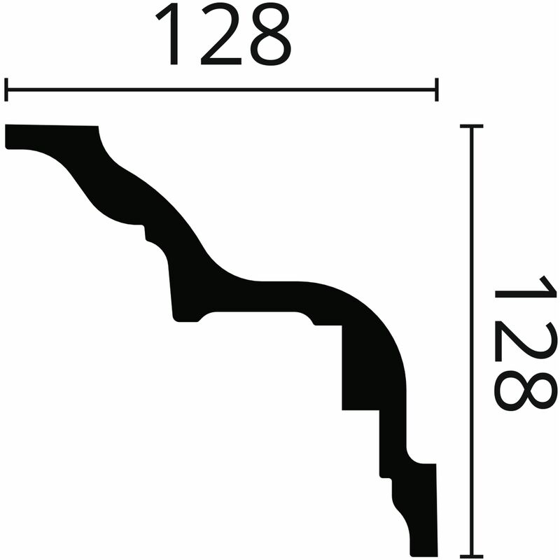 NOËL & MARQUET Stuckleiste Arstyl Plus Z5 NMC Polyurethan 128 x 128 x 2000  mm Weiß Hochwertige Deckenleiste Einfache Montage Leicht und Stabil 2 Meter