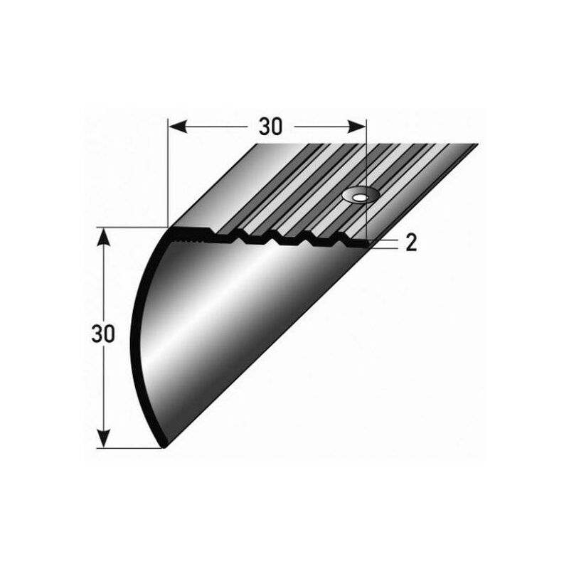 Treppenkante / Winkelprofil 30 x 30 mm Typ: 372 (Aluminium eloxiert,  gebohrt) -bronze dunkel-1000