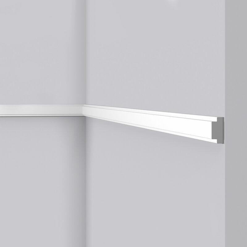 NOËL & MARQUET Zierleiste Wallstyl WL10 NMC Polystyrol 30 x 14.5 x 2000 mm  Weiß Verzierung Wandgestaltung Einfache Montage Wandleiste