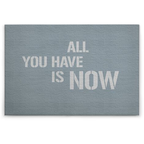 Leinwandbild Zitate 60 x 90 cm Wandbild Sprüche Grau Blau