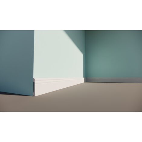 PROVISTON Sockelleiste Berliner Profil 16 x 100 x 2000 mm Elegante Hamburger Leiste Hochwertige Fußleiste Kunststoff Weiß Wasserfest, Robust und Langlebig