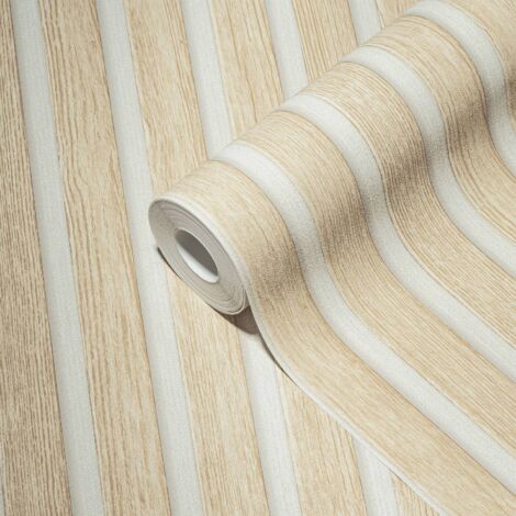 A.S. Creation PintWalls II 391097 Vliestapete 10.05 x 0.53 m Beige Streifentapete Holzoptik (1/5)