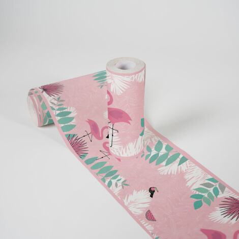 A.S. Création Flamingo Love 403758 Papiertapete Kinderzimmer 5 x 1.55 m Grün Wohnzimmer Schlafzimmer Büro (1/5)