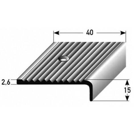 PROVISTON Treppenkantenprofil 40 x 15 x 1000 mm Aluminium eloxiert Winkelprofil Aluminiumfarbend