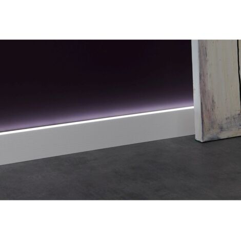 Lichtleiste WALLSTYL IL10 23 x 80 x 2000 mm Polystyrol Weiß Hochwertig Einfache Montage Indirekte Beleuchtung Modern 2 Meter NOËL & MARQUET