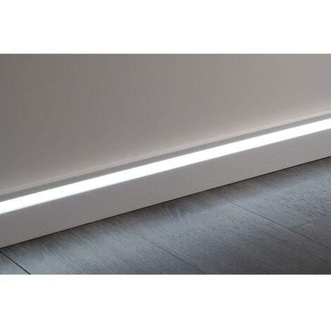 Sockelleiste NMC IL11 WALLSTYL Noel Marquet Zierleiste Stuckleiste für Indirekte Beleuchtung inkl. Licht-Diffusor Modernes Design grau 2 m
