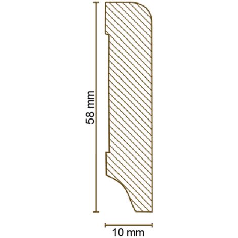 Außenecken Für MDF Sockelleisten 10 x 58 x 400 mm MDF-Kern foliert Weiß zum Kleben, Schrauben & Nageln Aussenwinkel by PROVISTON