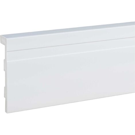 PROVISTON Fliesenabdeckleiste 25 x 120 x 2000 mm Moderne Sockelleiste Eckiges Profil Hochwertige Fußleiste Kunststoff Weiß Wasserfest, Robust und Langlebig
