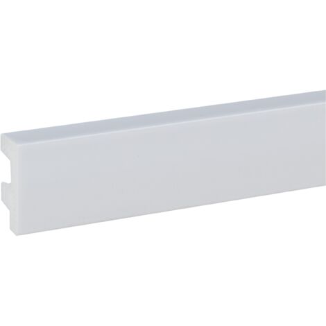 PROVISTON Licht Sockelleiste 20 x 50 x 2000 mm Moderne LED Fußleiste Eckiges Profil Hochwertig Kunststoff Weiß Wasserfest, Robust und Langlebig