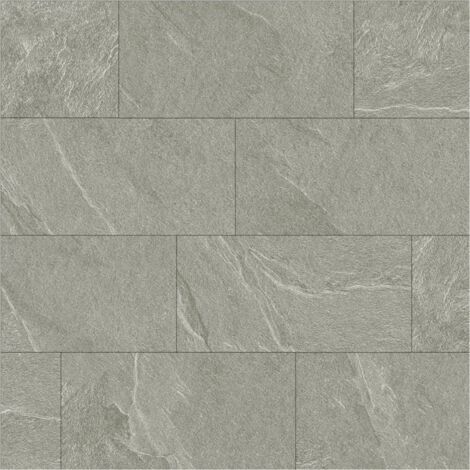 FLOORNOVO Neuheit Klickfliese ohne Verkleben 600 x 294 x 9 mm die erste Fliese zum Klicken Kalkstein Marmoroptik Supermatt Grau Bodenbelag Fliesenformat