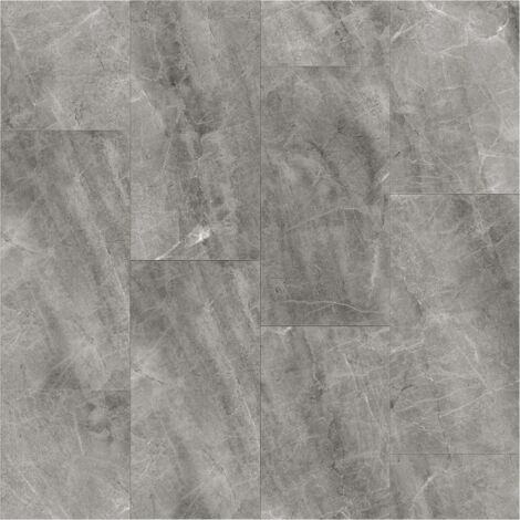 FLOORNOVO Neuheit Klickfliese ohne Verkleben 600 x 294 x 9 mm die erste Fliese zum Klicken Kalkstein Marmoroptik Supermatt Grau Bodenbelag Fliesenformat