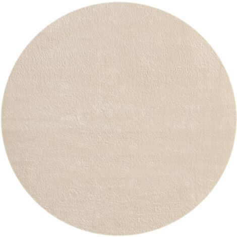 FLOORNOVO Hochflor Teppich rund einfarbig - Ø 200 cm - Besonders Weicher Teppich Wohnzimmer & Badezimmerteppich - Pflegeleicht - vielseitig einsetzbar im Innenbereich (1/5)