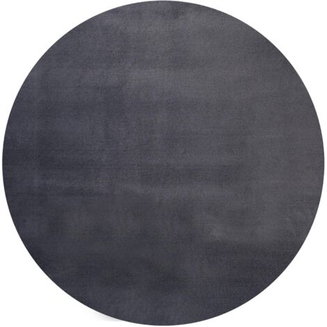 FLOORNOVO Hochflor Teppich rund einfarbig - Ø 200 cm - Besonders Weicher Teppich Wohnzimmer & Badezimmerteppich - Pflegeleicht - vielseitig einsetzbar im Innenbereich (1/5)