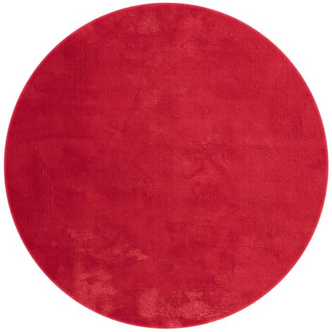 FLOORNOVO Hochflor Teppich rund einfarbig - Ø 200 cm - Besonders Weicher Teppich Wohnzimmer & Badezimmerteppich - Pflegeleicht - vielseitig einsetzbar im Innenbereich (1/5)