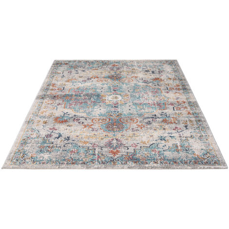 FLOORNOVO In- & Outdoor Teppich gemustert - 150 x 80 cm - Flachgewebe für Garten Balkon Terrasse und Innenbereich - Robust & Pflegeleicht - vielseitig einsetzbar im Innen- und Außenbereich