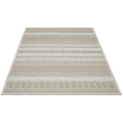 FLOORNOVO In- & Outdoor Teppich Grau gemustert - 280 x 200 cm - Flachgewebe für Garten Balkon Terrasse und Innenbereich - Robust & Pflegeleicht - vielseitig einsetzbar im Innen- und Außenbereich (1/5)