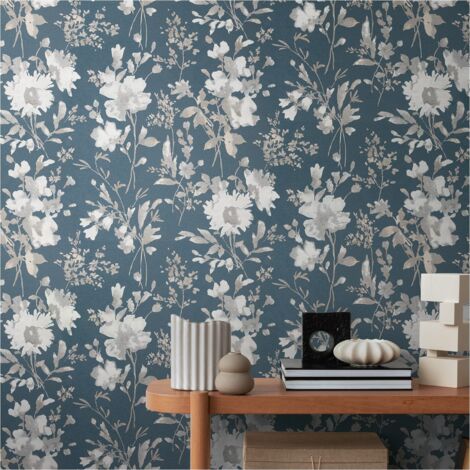 A.S. Creation Vliestapete 10.05 x 0.53 m Livingwalls Blumentapete Blau 790615 Floral CosmoLiving by Cosmopolitan (1/5)