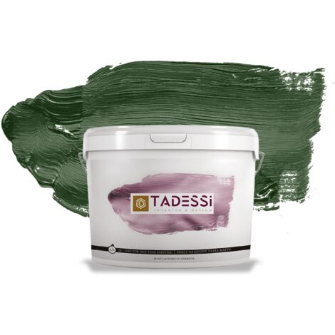 TADESSI Color Vista Wandfarbe Grün - Olivgrün - Sage Green - Matte Dispersionsfarbe - Innenfarbe für Wand und Decke