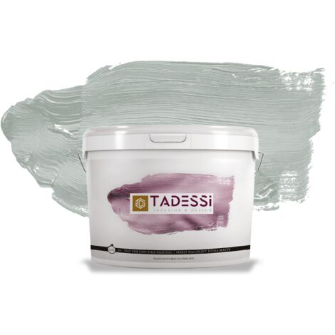 TADESSI Color Vista Wandfarbe Pastellgrau - Sanftgrau - Matte Dispersionsfarbe - Innenfarbe für Wand und Decke