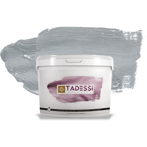 TADESSI Color Vista Wandfarbe Grau - Rauchgrau - Matte Dispersionsfarbe - Innenfarbe für Wand und Decke