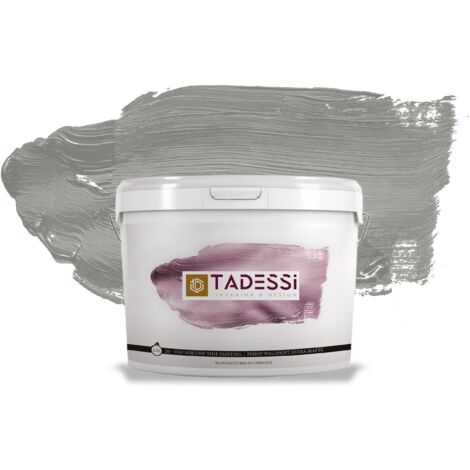 TADESSI Color Vista Wandfarbe Grau - Zementgrau - Matte Dispersionsfarbe - Innenfarbe für Wand und Decke