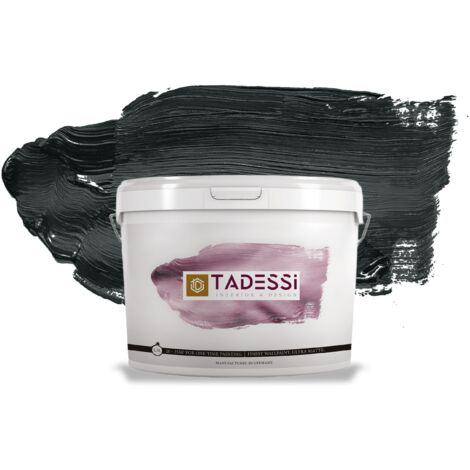 TADESSI Color Vista Wandfarbe Schwarz - Anthrazitgrau - Matte Dispersionsfarbe - Innenfarbe für Wand und Decke