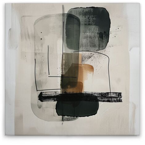 Leinwandbild Abstrakte Kunst Modern M1-No.52150 - Kunstdruck auf Leinwand in Beige Grau - Wandbild 30 x 30 cm (1/5)