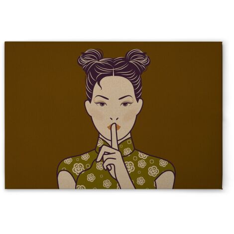 Leinwandbild Asiatisch M1-No.50983 - Kunstdruck auf Leinwand in Grün Violett - Wandbild 75 x 50 cm