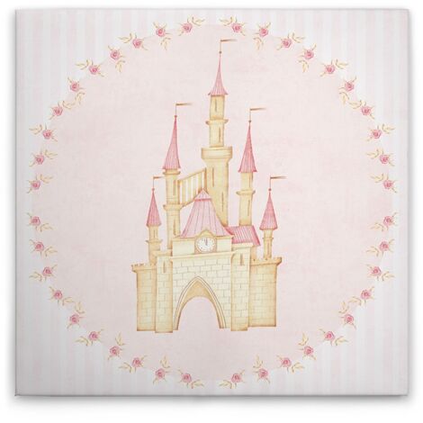 Leinwandbild Prinzessinnen Schloss M1-No.50631 - Kunstdruck auf Leinwand in Beige Gelb - Wandbild 30 x 30 cm (1/5)