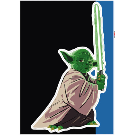 Komar Wandaufkleber - Star Wars Yoda training Session - 70 x 50 cm - selbstklebender Wandsticker (1/2)