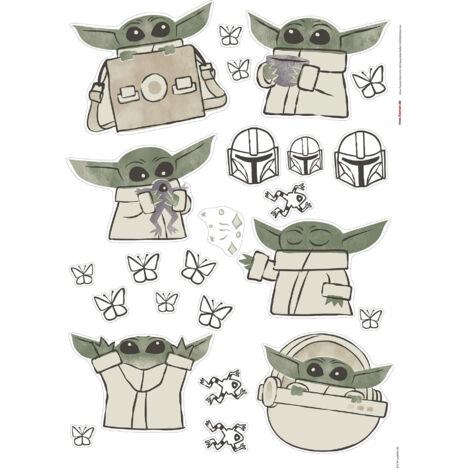 Komar Wandaufkleber - Star Wars The Mandalorian Grogu Cute - 70 x 50 cm - selbstklebender Wandsticker (1/3)